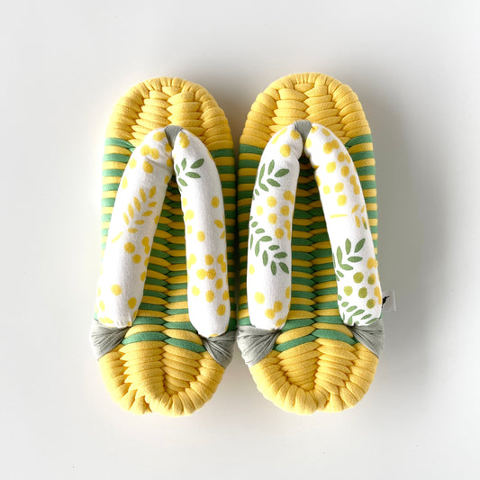 Nuno Zori, Hand-crafted Japanese-style house slippers,Vintage Japan Sandal, yellow, 003