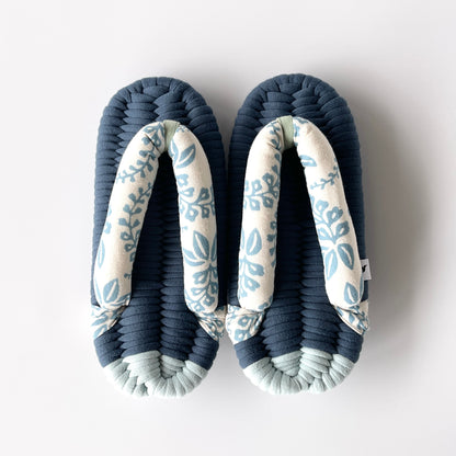 Nuno Zori, Hand-crafted Japanese-style house slippers,Vintage Japan Sandal, navy, 009