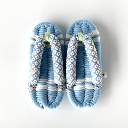 Nuno Zori, Hand-crafted Japanese-style house slippers,Vintage Japan Sandal, blue, 010